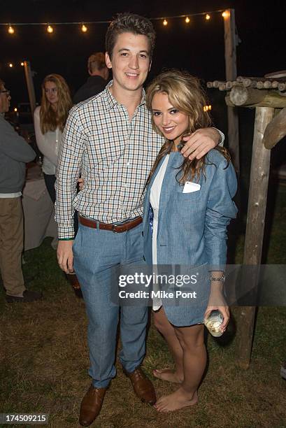 Actor Miles Teller and Keleigh Sperry attend The Hollywood Reporter & Samsung with The Cinema Society screening of A24's "The Spectacular Now" at The...