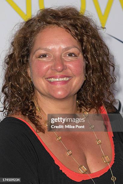 Actress Aida Turturro attends The Hollywood Reporter & Samsung with The Cinema Society screening of A24's "The Spectacular Now" at The Crow's Nest on...