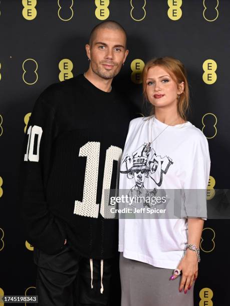 Max George and Maisie Smith attend the launch of the new EE, as Fatboy Slim and virtual backing dancers from across the UK light up the sky above...