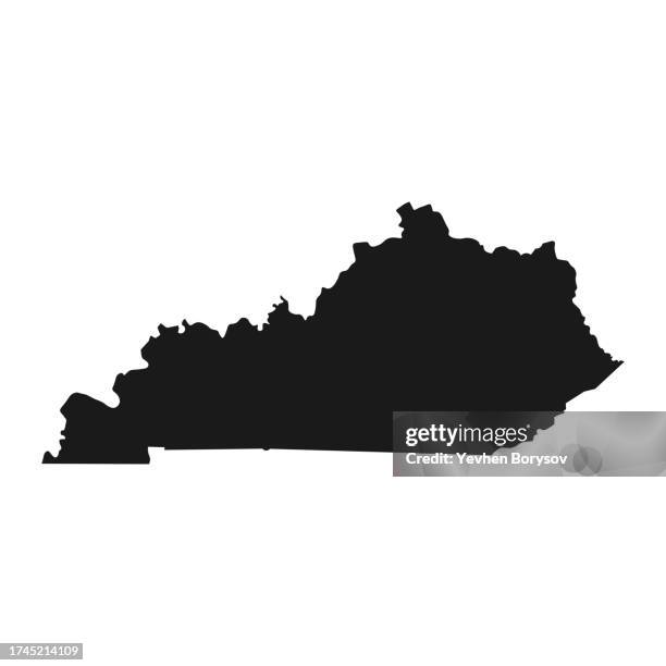 kentucky state map with detailed borders - kentucky-map stock pictures, royalty-free photos & images
