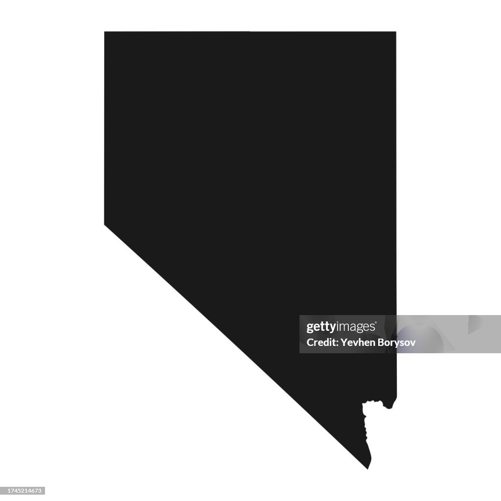 Nevada state map with detailed borders