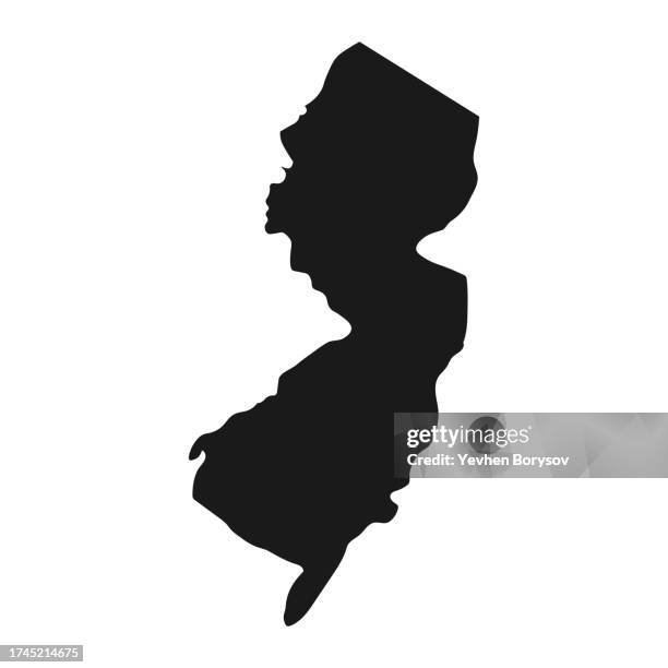 new jersey state map with detailed borders - new jersey photos et images de collection