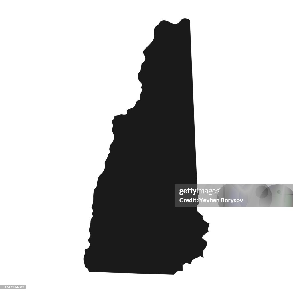 New Hampshire state map with detailed borders