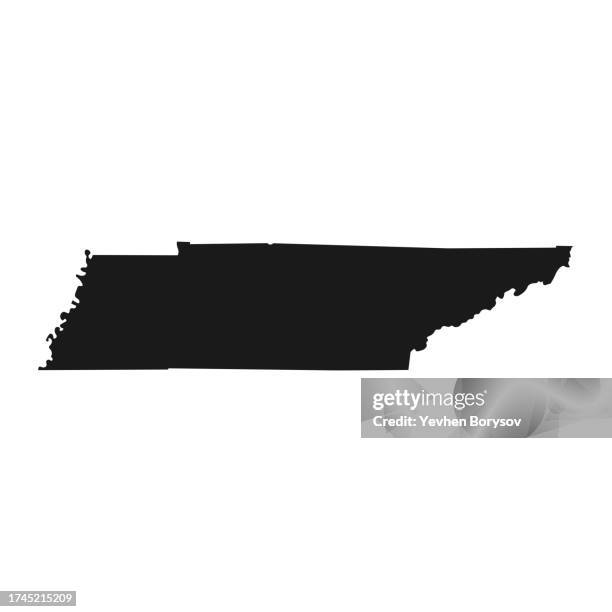 tennessee state map with detailed borders - tennessee football stock pictures, royalty-free photos & images