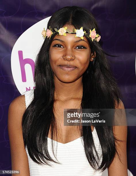 Actress Diamond White attends the Hub Network's 2013 Television Critics Association summer press tour event at The Globe Theatre at Universal Studios...