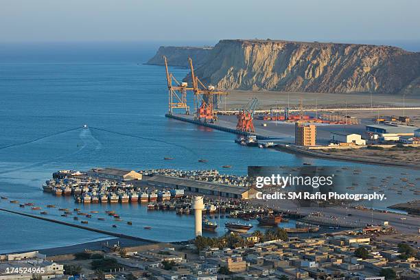 gawadar port & fish harbor - gwadar stock pictures, royalty-free photos & images