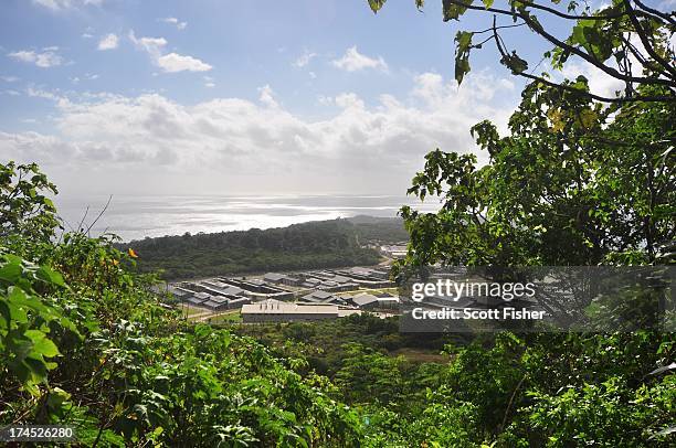 General view of asylum seekers and facilities at Christmas Island Detention Centre, on July 26, 2013 on Christmas Island. The Australian government...