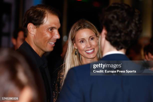 Rafael Nadal, tennis player, and his sister, Maribel Nadal, are seen during the presentation of NDL as a new business project by Rafael Nadal and...