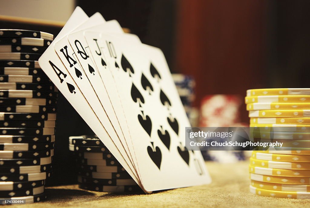 Gambling Poker Hand Royal Flush Spades