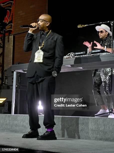 Slick Rick and DJ Cassidy perform onstage during City of Hope's 2023 Music, Film & Entertainment Industry Spirit of Life® Gala honoring Lyor Cohen,...