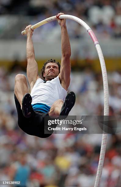 Brad Walker of the United States competes in the Men's Pole Vault during day two of the Sainsbury's Anniversary Games - IAAF Diamond League 2013 at...