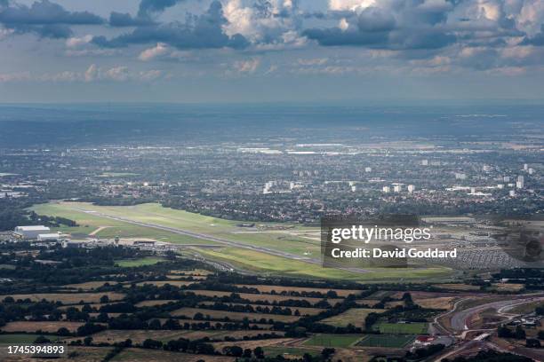 In an aerial view, Birmingham Airport, on July 25,2023 in United Kingdom.