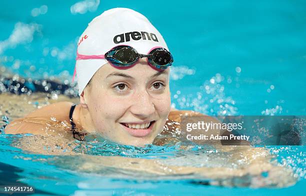 Jordan Mattern of the USA in action during a swim training session on day eight of the 15th FINA World Championships at Palau Sant Jordi on July 27,...