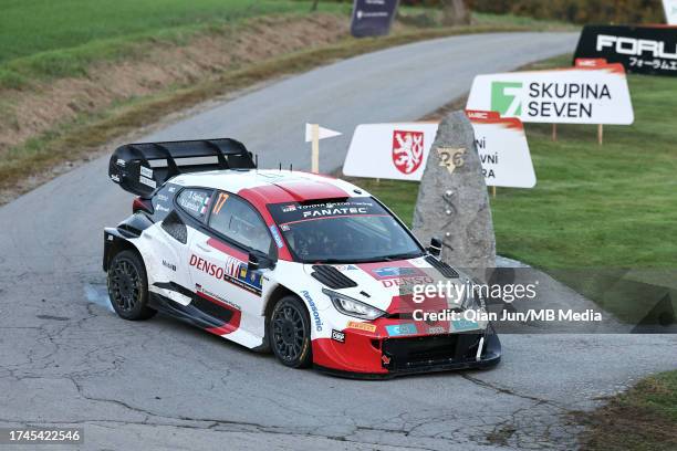 Sebastien Ogier of France and Toyota Gazoo Racing World Rally Team competes during Shakedown of the FIA World Rally Championship WRC Central European...