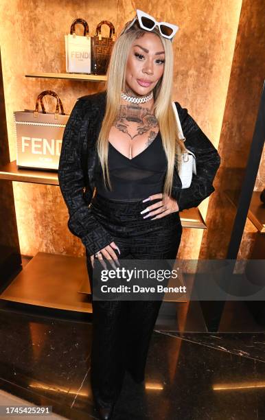 Mutya Buena attends the launch of the FENDI Winter 2023-2024 collection curated with Stefano Pilati on October 25, 2023 in London, England.