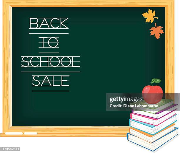 back to school sale template - fall leaf pile stock illustrations
