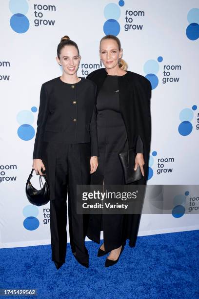 Maya Hawke and Uma Thurman at Room To Grow's 25th Anniversary Gala held at the Ziegfeld Ballroom on October 25, 2023 in New York City.