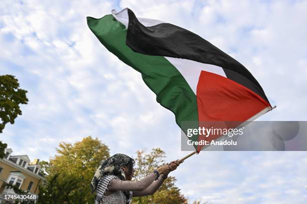 Pro-Palestinian protestors held a rally and a demonstration outside of the State Department to protest and condemn recent actions by the government...