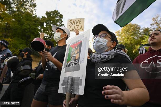 Pro-Palestinian protestors held a rally and a demonstration outside of the State Department to protest and condemn recent actions by the government...