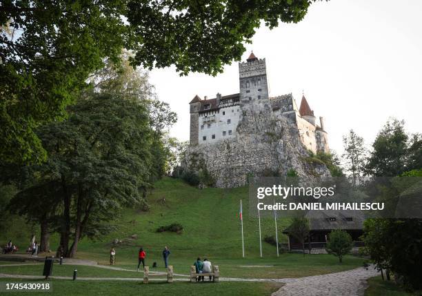An exterior view of Bran castle, now a visiting attraction for Romanian and Foreign tourists as the Bram Stoker's novel said was the living place of...