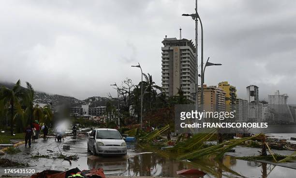 View of the damage caused after the passage of Hurricane Otis in Acapulco, Guerrero State, Mexico, on October 25, 2023. Mexican authorities rushed to...