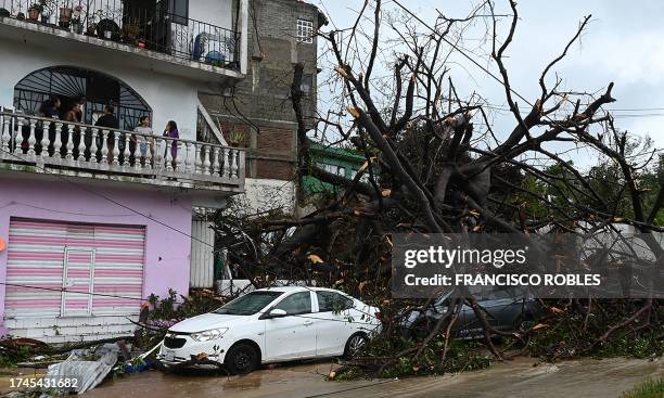 View of the damage caused after the passage of Hurricane Otis in Acapulco, Guerrero State, Mexico, on October 25, 2023. Mexican authorities rushed to...