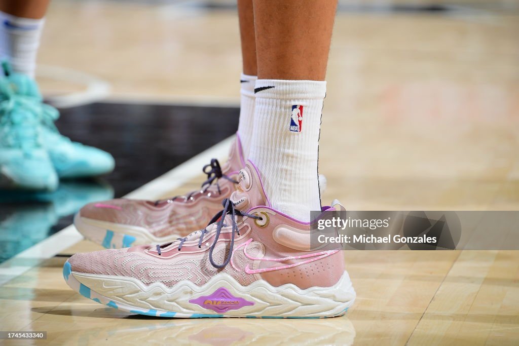 The sneakers worn by Victor Wembanyama of the San Antonio Spurs... News ...