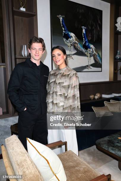 Jannis Niewöhner, Janina Uhse during the Rosewood Munich grand opening on October 25, 2023 in Munich, Germany.