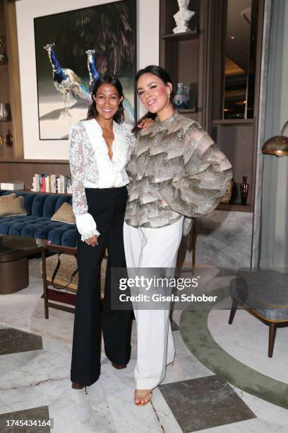 Rabea Schif, Janina Uhse during the Rosewood Munich grand opening on October 25, 2023 in Munich, Germany.