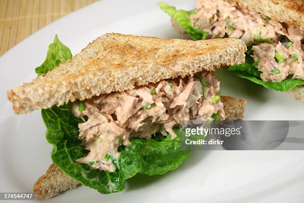 tuna salad sandwiches - tuna salad stock pictures, royalty-free photos & images