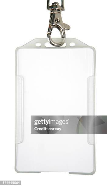 id badge (xl) - naamplaatje etiket stockfoto's en -beelden