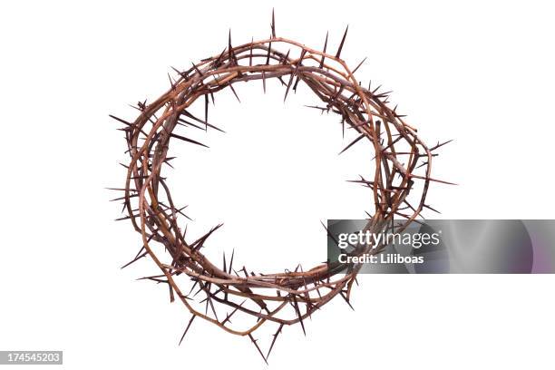 crown of thorns - easter religious stock pictures, royalty-free photos & images