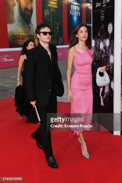 Tom Sturridge and Alexa Chung attend a red carpet for the movie "Widow Clicquot" during the 18th Rome Film Festival at Auditorium Parco Della Musica...