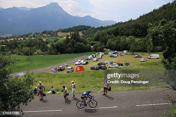 View of the course during stage seventeen of the 2013 Tour de France, a 32KM Individual Time Trial from Embrun to Chorges, on July 17, 2013 in...