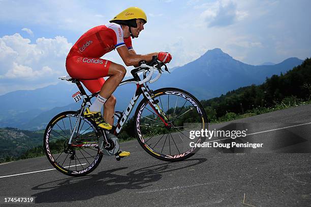 Rein Taaramae of Estonia riding for Cofidis-Credit Solutions competes during stage seventeen of the 2013 Tour de France, a 32KM Individual Time Trial...