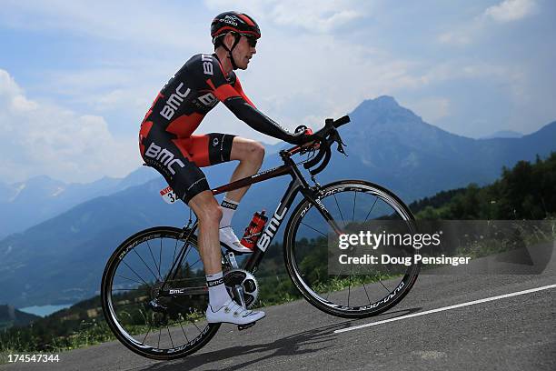 Brent Bookwalter of the United States riding for BMC Racing competes during stage seventeen of the 2013 Tour de France, a 32KM Individual Time Trial...