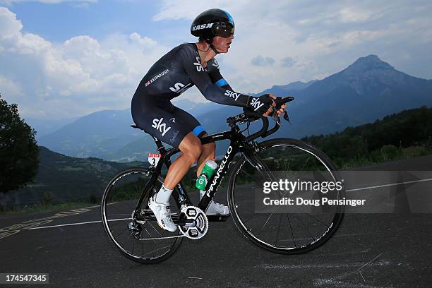 Peter Kennaugh of Great Britain riding for Sky Procycling competes during stage seventeen of the 2013 Tour de France, a 32KM Individual Time Trial...