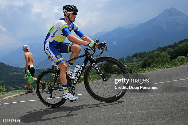 Simon Gerrans of Australia riding for Orica-GreenEDGE competes during stage seventeen of the 2013 Tour de France, a 32KM Individual Time Trial from...