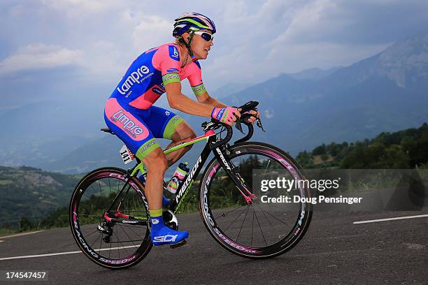 Damiano Cunego of Italy riding for Lampre-Merida competes during stage seventeen of the 2013 Tour de France, a 32KM Individual Time Trial from Embrun...