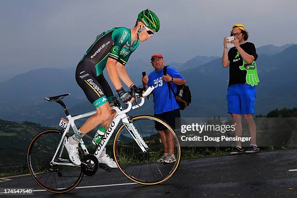 Pierre Rolland of France riding for Europcar competes during stage seventeen of the 2013 Tour de France, a 32KM Individual Time Trial from Embrun to...