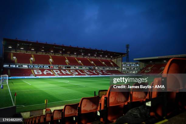 General view of Oakwell Stadium, home ground of Barnsley during the Sky Bet League One match between Barnsley and Shrewsbury Town at Oakwell Stadium...