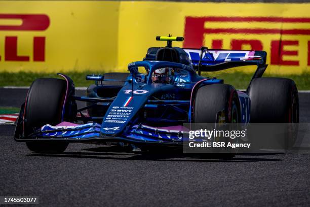 Pierre Gasly, Alpine A523 during qualifying ahead of the F1 Grand Prix of Japan at Suzuka International Racing Course on September 23, 2023 in...