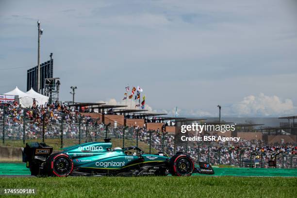 Lance Stroll, Aston Martin F1 AMR23 during qualifying ahead of the F1 Grand Prix of Japan at Suzuka International Racing Course on September 23, 2023...