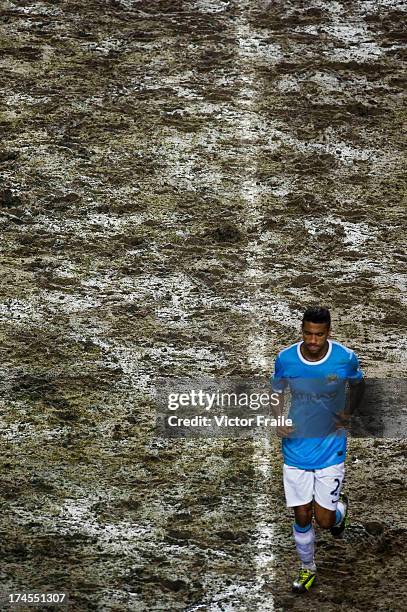 Gael Clichy of Manchester City walks off the pitch during the Barclays Asia Trophy Final match between Manchester City and Sunderland at Hong Kong...