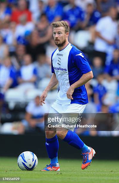 Wade Elliott of Birmingham in action during the Pre Season Friendly match between Birmingham City and Hull City at St Andrews on July 27, 2013 in...