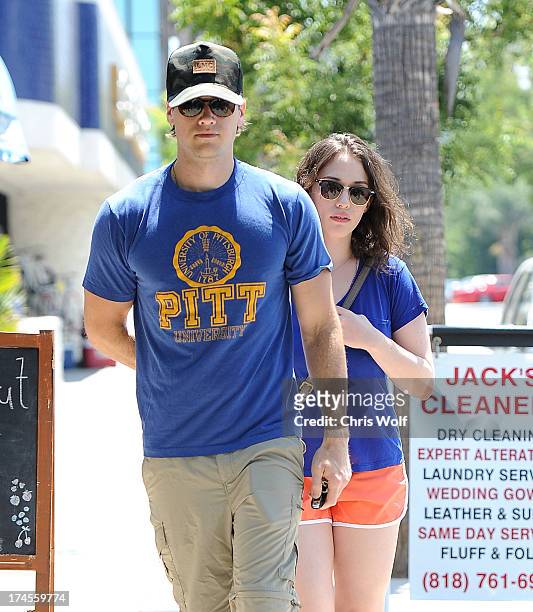 Nick Zano and Kat Dennings are seen on July 27, 2013 in Los Angeles, California.