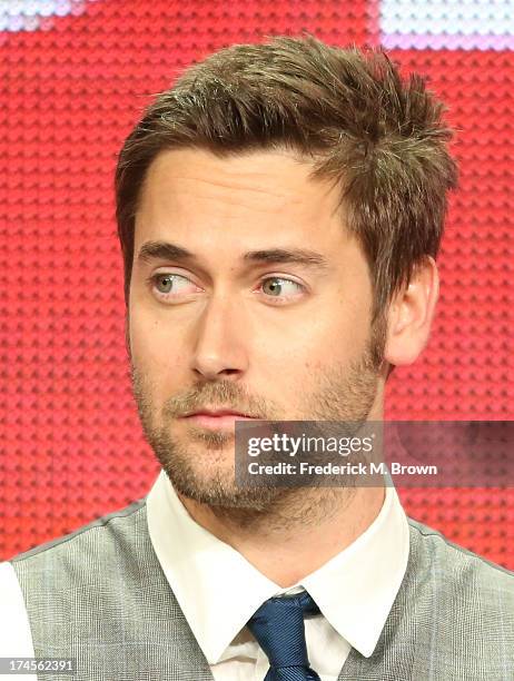 Actor Ryan Eggold speaks onstage during "The Blacklist" panel discussion at the NBC portion of the 2013 Summer Television Critics Association tour -...
