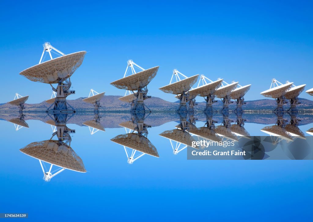 Radio telescopes in desert..