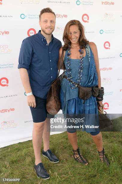 Editor in Chief at InStyle Ariel Foxman and designer Donna Karan attend the Ovarian Cancer Research Fund's 16th Annual Super Saturday hosted by Kelly...