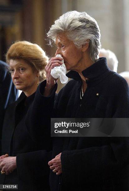 Marella Agnelli , the wife of Fiat honorary chairman, Giovanni Agnelli, and their daughter, Margherita Agnelli, attend Agnelli's funeral ceremony...